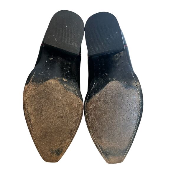 Frye Vintage Black and Red Leather Pointed Toe Daisy Dukes Cowgirl Boots 6.5 - Picture 11 of 13